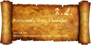 Korcsmáros Leander névjegykártya